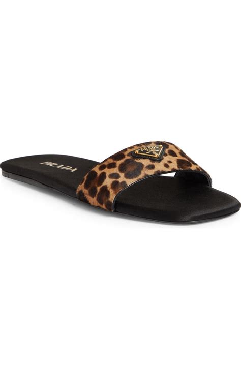 prada animal print|Prada Animal Print Genuine Calf Hair Slide Sandal (Women.